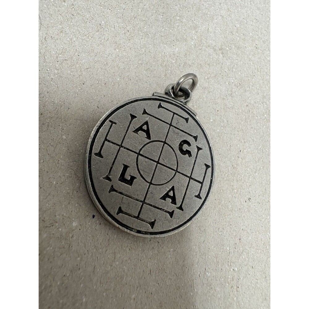 Pepi Hagal Rune Pewter Pendant 1” Occult Norse Sigil Amulet Pagan Jewelry